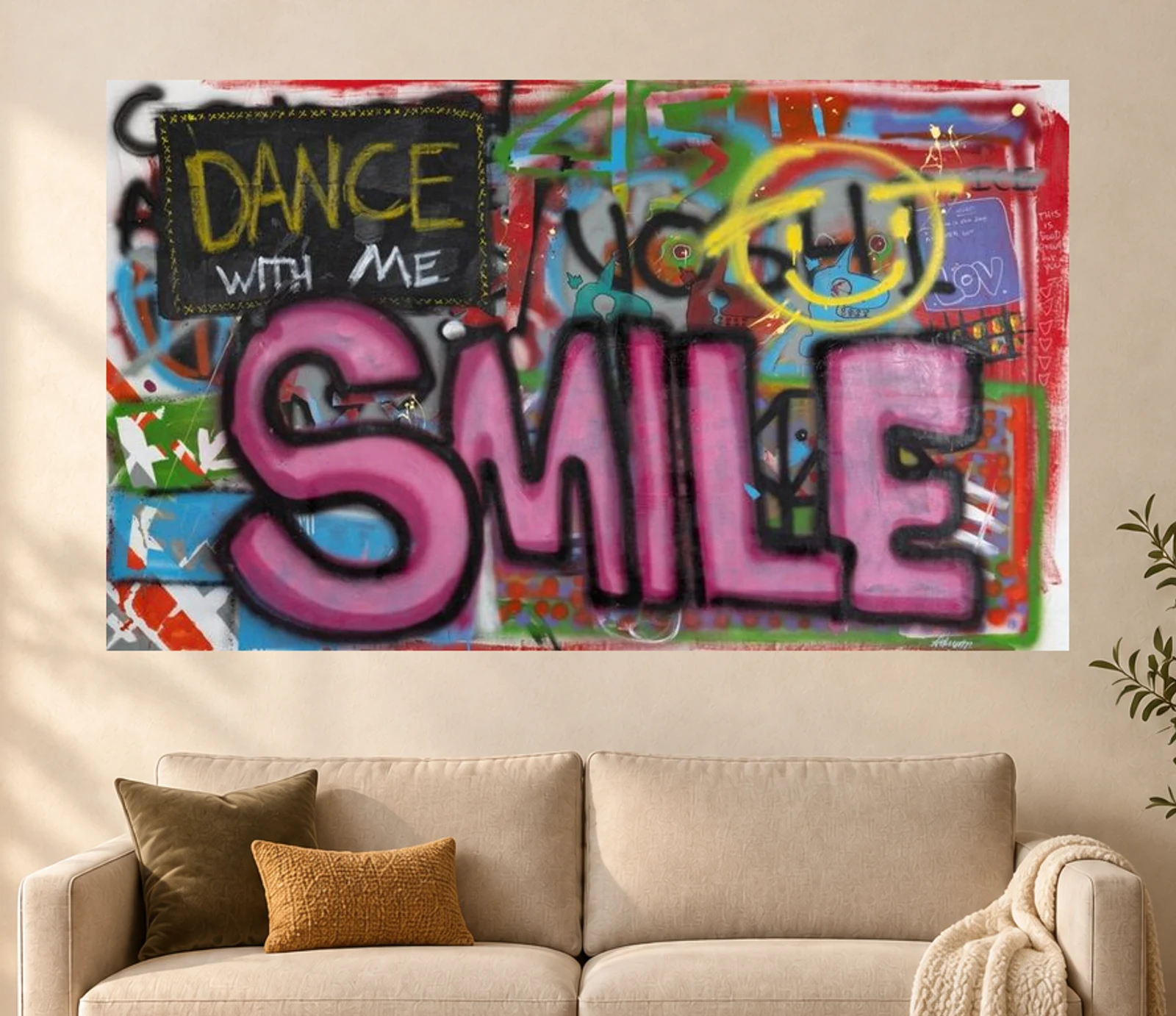 Dance with Me — illustrative room visualization, approximate scale, unframed print
