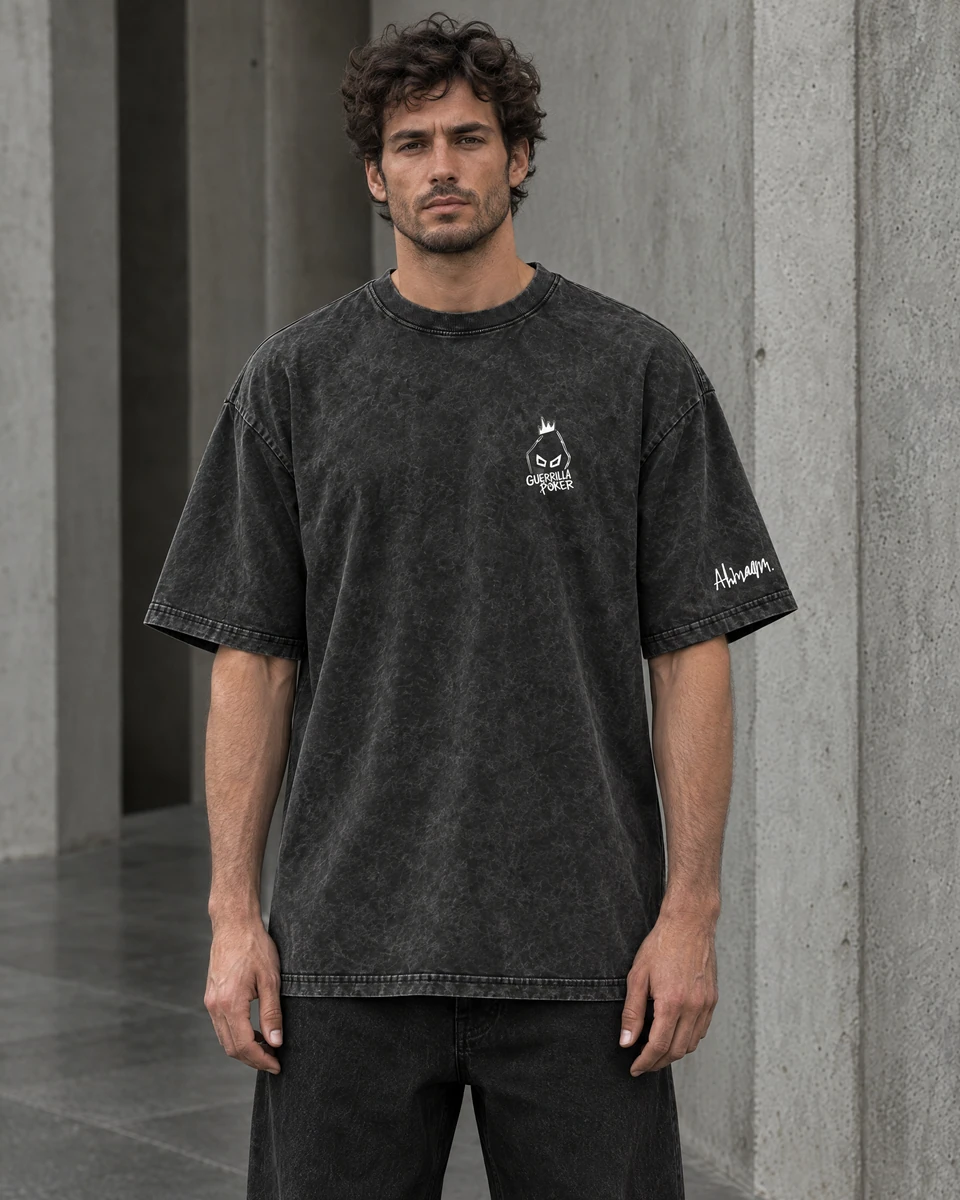 FINDERS KEEPERS — front view, Black shirt — AI-generated model preview