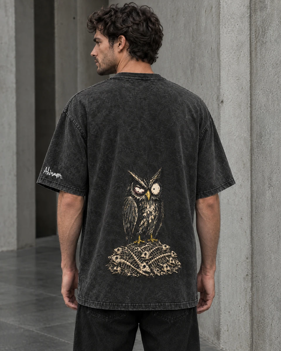 DINNER’S OVER — back view, Black shirt — AI-generated model preview