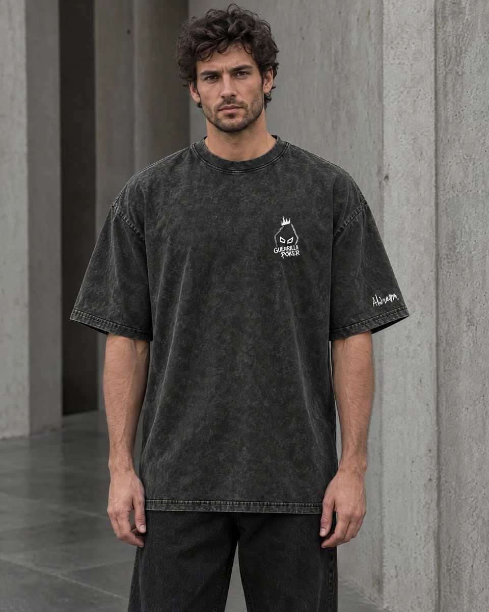 DINNER’S OVER — front view, Black shirt — AI-generated model preview