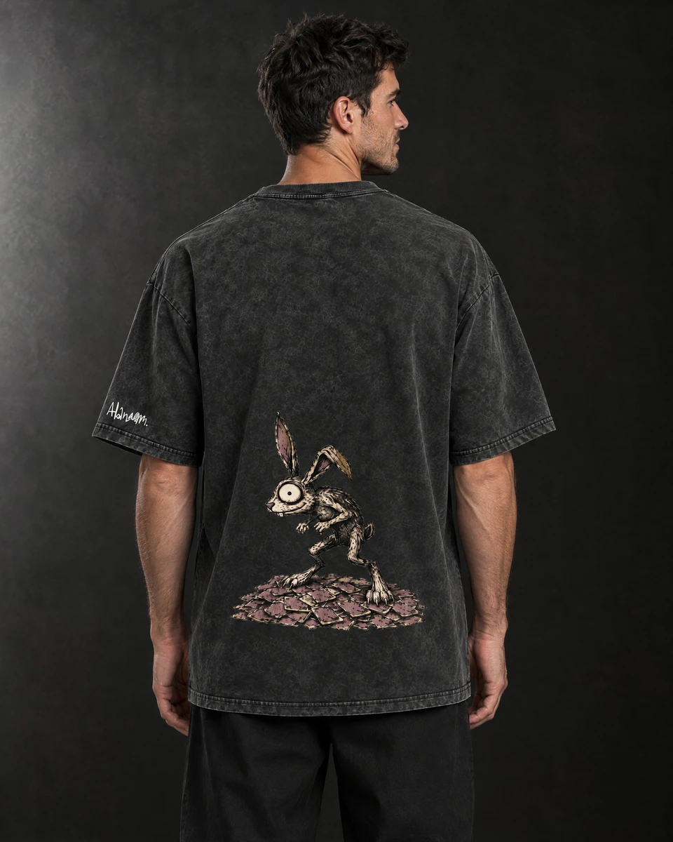 GO HUNTING — back view, Black shirt — AI-generated model preview