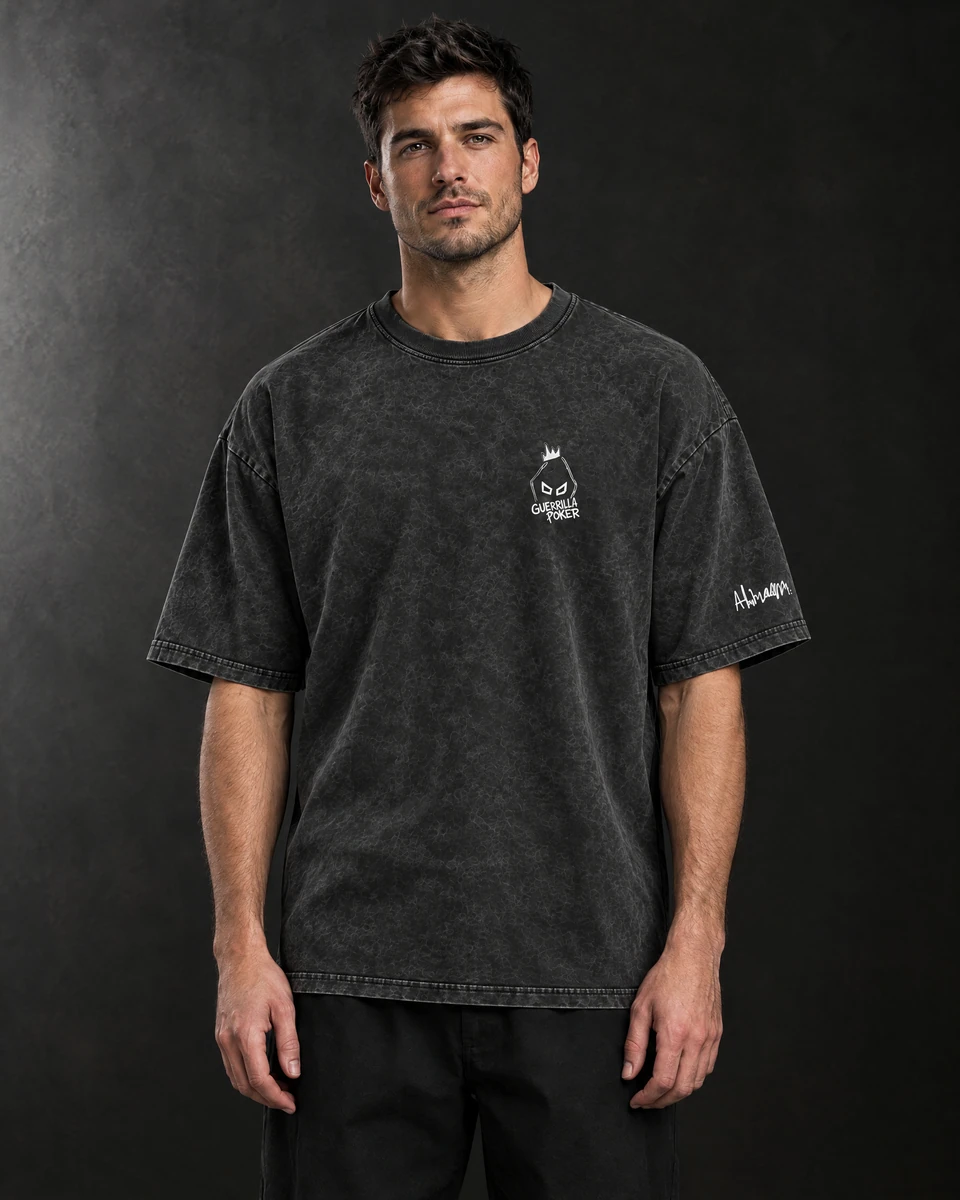GO HUNTING — front view, Black shirt — AI-generated model preview