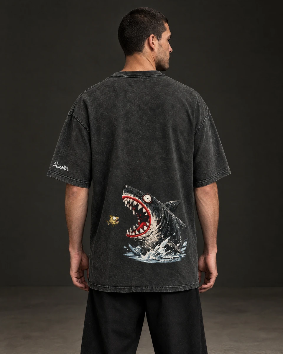 YUM YUM — back view, Black shirt — AI-generated model preview