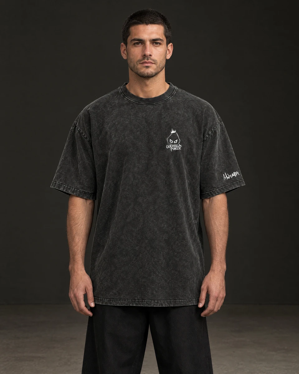 YUM YUM — front view, Black shirt — AI-generated model preview