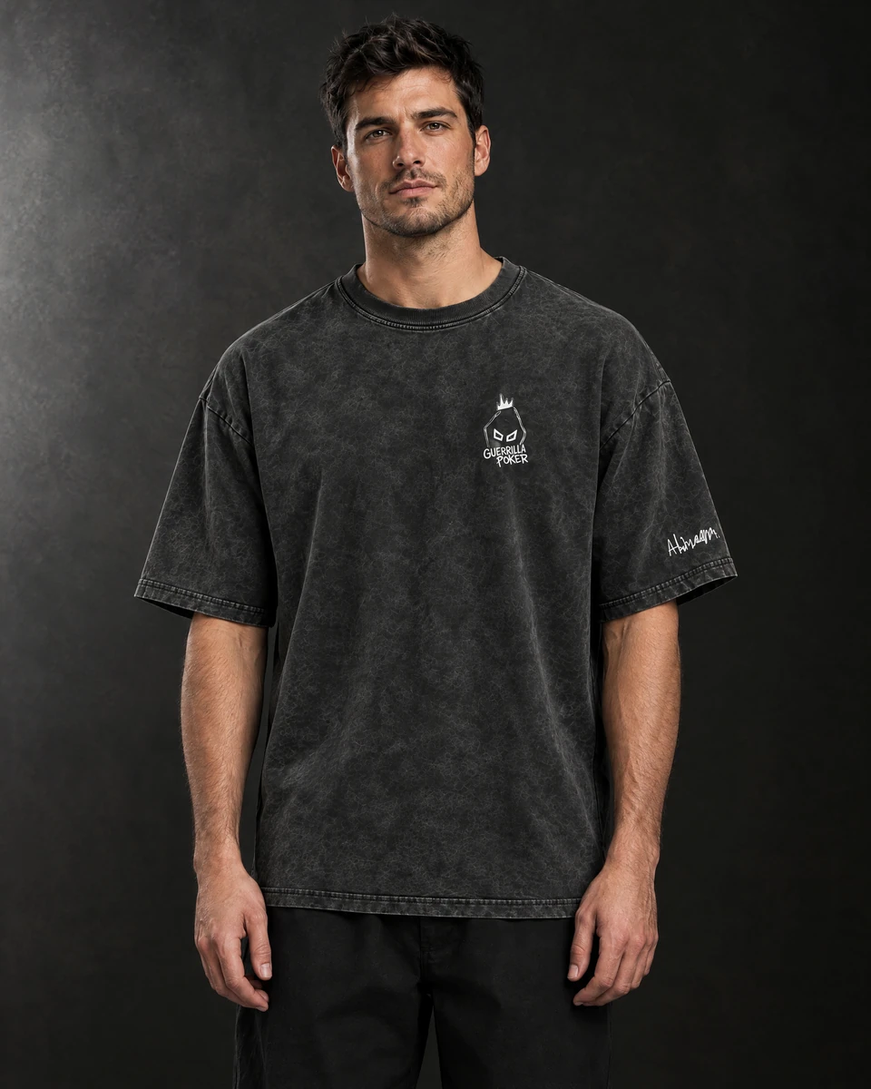SLOW MONEY — front view, Black shirt — AI-generated model preview